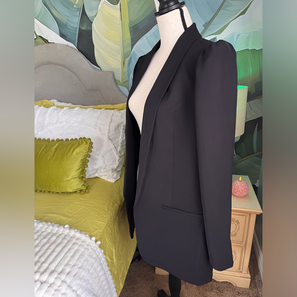Express Black Women's Oversized Blazer Size XL Puffed Sleeve